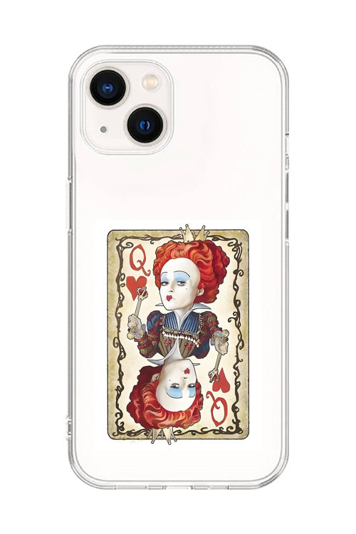 İphone 14 Uyumlu Şeffaf Kılıf Kartlar Queen 3 Tasarımlı