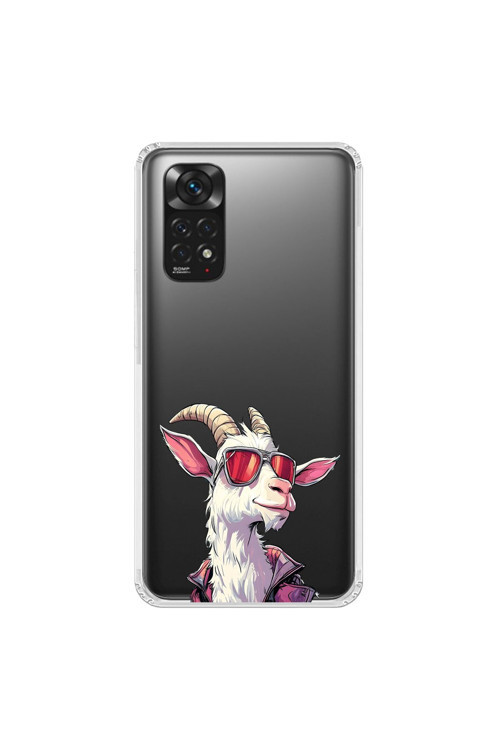 Xiaomi Redmi Note 11 Uyumlu Şeffaf Kılıf Cool Keçi Tasarımlı
