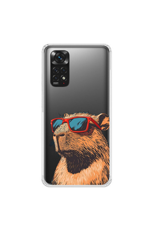 Xiaomi Redmi Note 11 Uyumlu Şeffaf Kılıf Cool Kapibara Tasarımlı