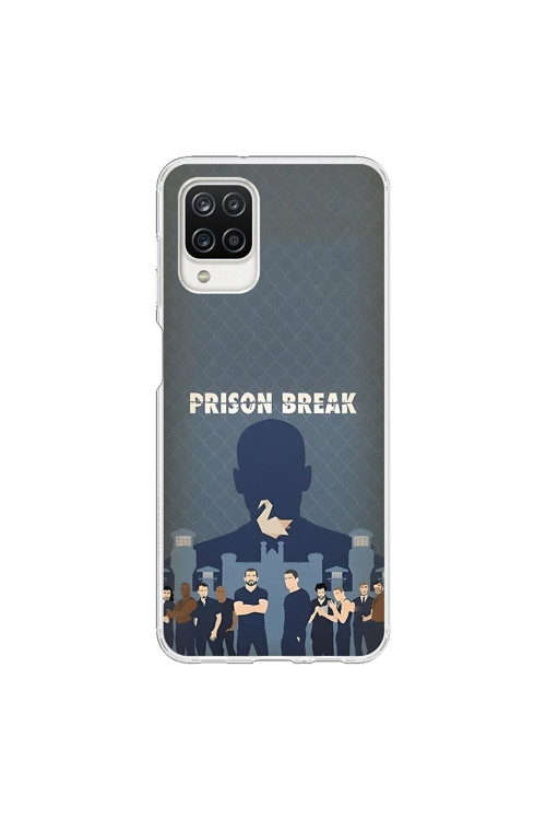 Samsung Galaxy A12 Uyumlu Şeffaf Kılıf Prison Break Tasarımlı
