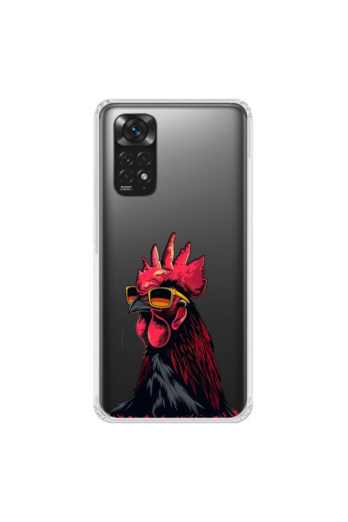 Xiaomi Redmi Note 11 Uyumlu Şeffaf Kılıf Cool Horoz Tasarımlı