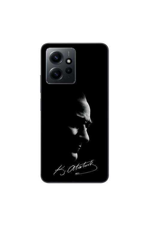 Xiaomi Redmi Note 12 Uyumlu Şeffaf Kılıf Atatürk 1 Tasarımlı