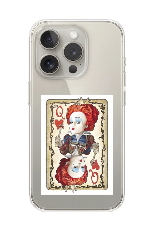 İphone 12 Pro Uyumlu Şeffaf Kılıf Kartlar Queen 3 Tasarımlı