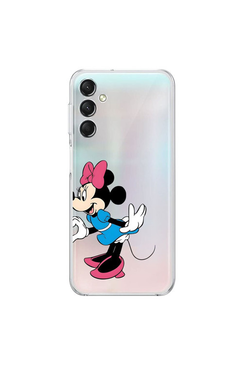 Samsung Galaxy A14 Uyumlu Şeffaf Kılıf Couple Minnie 2 Tasarımlı