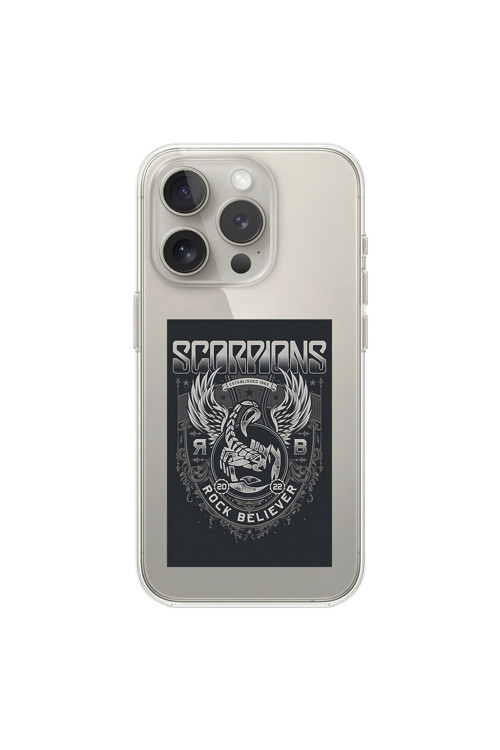 İphone 12 Pro Max Uyumlu Şeffaf Kılıf Scorpions Tasarımlı