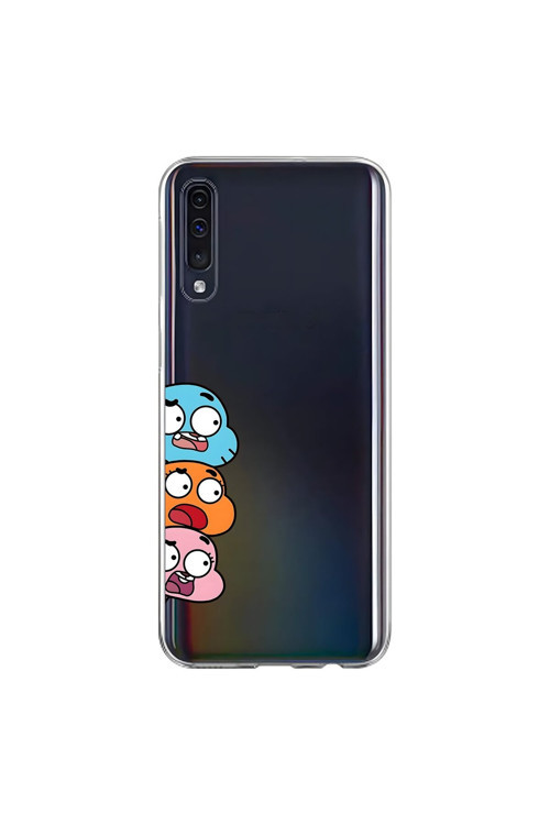 Samsung Galaxy A70 Uyumlu Şeffaf Kılıf Cartoon 6 Tasarımlı