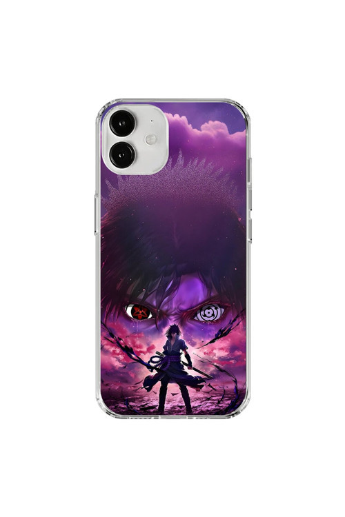 İphone 12 Mini Uyumlu Şeffaf Kılıf Naruto Sasuke Tasarımlı