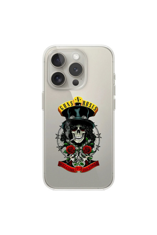 İphone 15 Pro Max Uyumlu Şeffaf Kılıf Guns N' Roses Tasarımlı