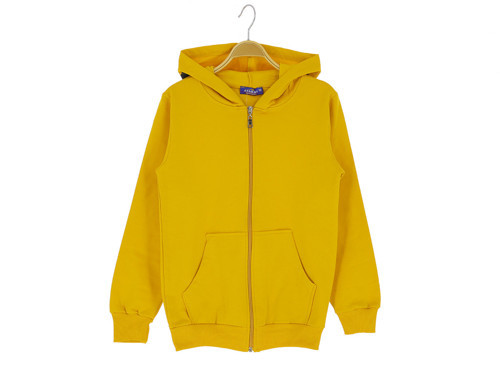 ARKA BASKILI KAPÜŞONLU İKİ İPLİK FERMUARLI SWEATSHIRT - Hardal - 3 Yaş - ATA30677.0-Hardal-3 Yaş Hardal
