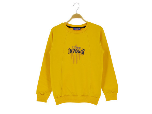 IN POOLS BASKILI İKİ İPLİK ŞARDONLU SWEATSHIRT - Hardal - 4 Yaş - ATA30676.0-Hardal-4 Yaş Hardal