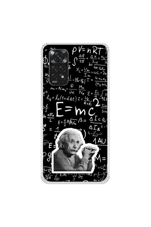 Xiaomi Redmi Note 11 Uyumlu Şeffaf Kılıf Einstein Tasarımlı
