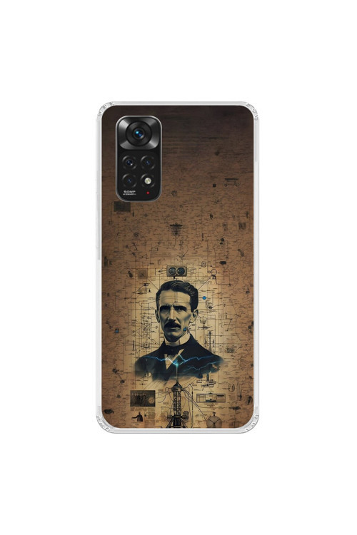Xiaomi Redmi Note 11 Uyumlu Şeffaf Kılıf Tesla Tasarımlı