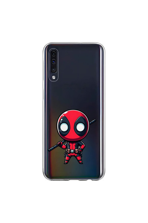 Samsung Galaxy A70 Uyumlu Şeffaf Kılıf Chibi 8 Tasarımlı