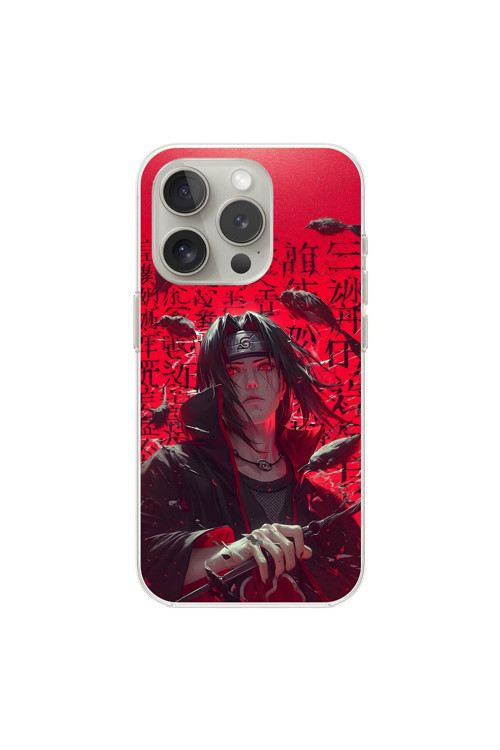 İphone 12 Pro Max Uyumlu Şeffaf Kılıf Naruto Itachi Tasarımlı