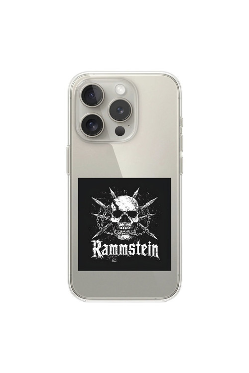 İphone 15 Pro Max Uyumlu Şeffaf Kılıf Rammstein Tasarımlı