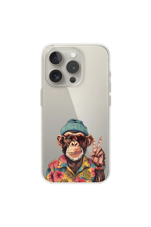 İphone 11 Pro Max Uyumlu Şeffaf Kılıf Cool Maymun Tasarımlı