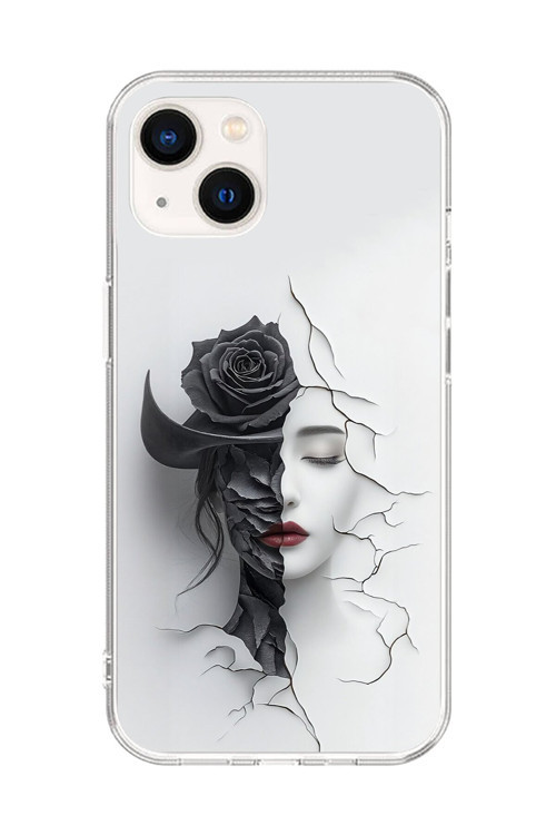 İphone 14 Plus Uyumlu Şeffaf Kılıf Estetik Yüz 4 Tasarımlı
