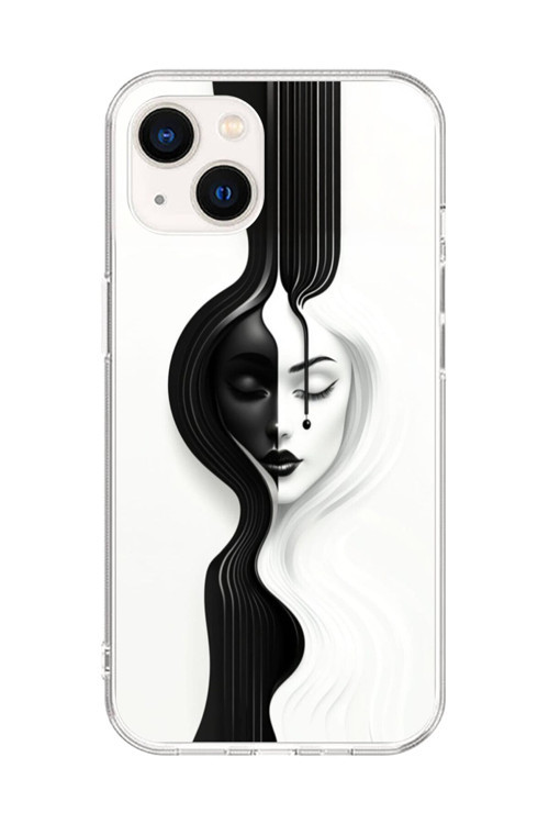 İphone 14 Plus Uyumlu Şeffaf Kılıf Estetik Yüz 3 Tasarımlı
