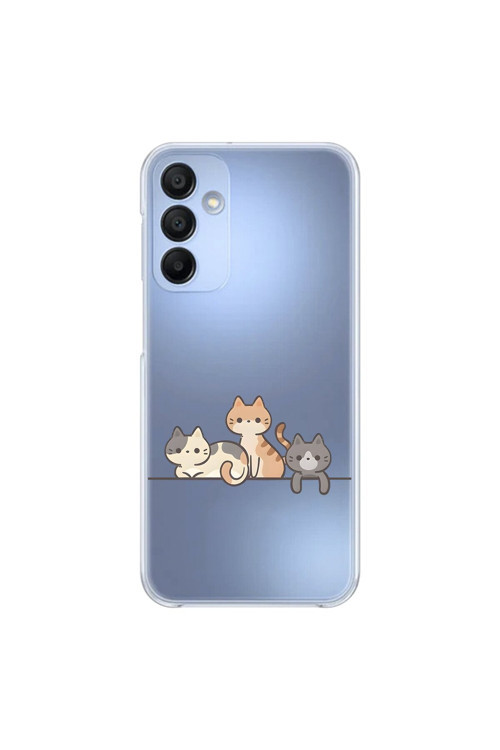 Samsung Galaxy A15 Uyumlu Şeffaf Kılıf Kedişler 4 Tasarımlı
