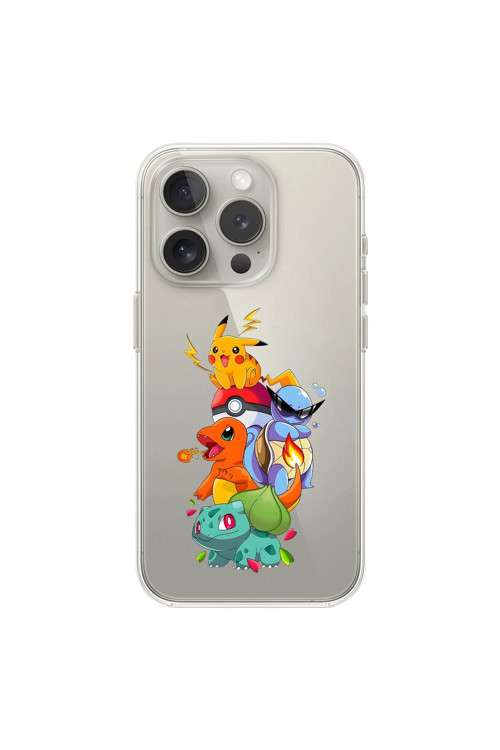 İphone 12 Pro Max Uyumlu Şeffaf Kılıf Pokemon 1 Tasarımlı