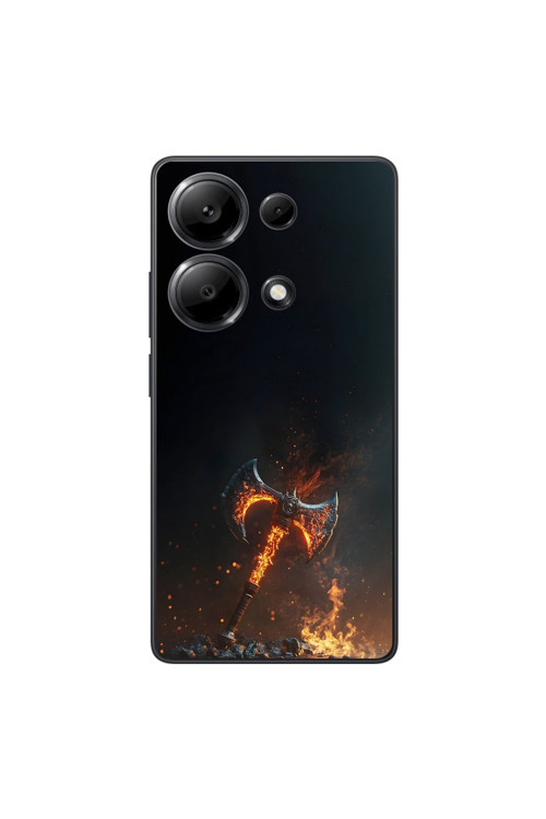 Xiaomi Redmi Note 13 Pro Uyumlu Şeffaf Kılıf Balta Tasarımlı