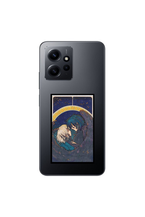 Xiaomi Redmi Note 12 Uyumlu Şeffaf Kılıf Howls Moving Castle 3 Tasarımlı