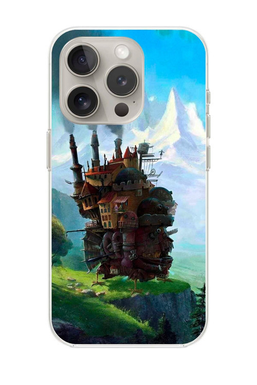 İphone 15 Pro Max Uyumlu Şeffaf Kılıf Howls Moving Castle Tasarımlı 1