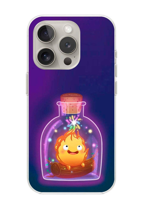 İphone 15 Pro Max Uyumlu Şeffaf Kılıf Howls Moving Castle Tasarımlı 2