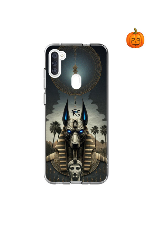 Samsung Galaxy A11 Uyumlu Şeffaf Kılıf Antik Mısır 5 Tasarımlı