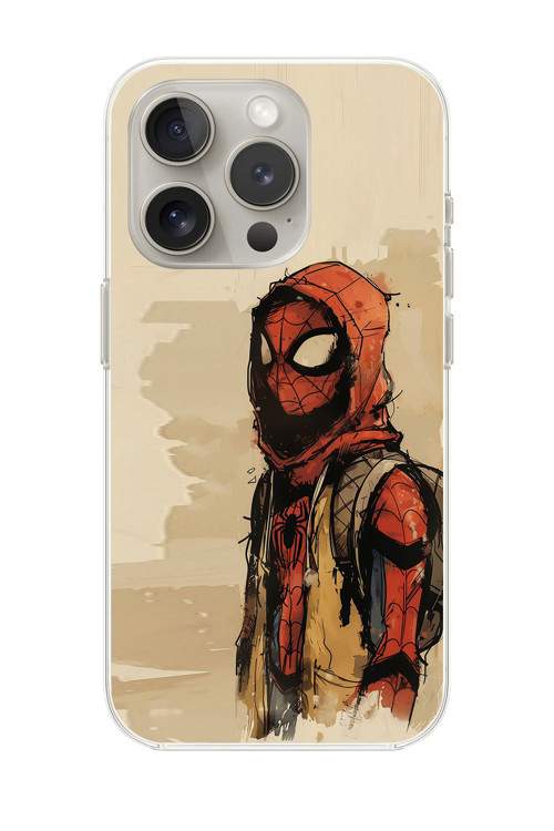 İphone 11 Pro Max Uyumlu Şeffaf Kılıf Spider-Man Tablo Tasarımlı