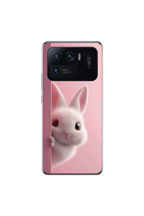 Xiaomi Mi 11 Pro Uyumlu Şeffaf Kılıf 5 Peluş Tavşan Tasarımlı