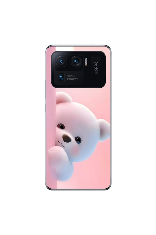 Xiaomi Mi 11 Pro Uyumlu Şeffaf Kılıf 1 Peluş Ayıcık Tasarımlı