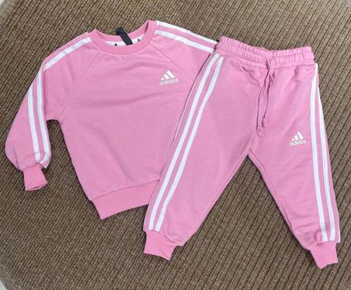 Pembe Şeritli Kız Çocuk Takımı – Sweatshirt & Eşofman Altı