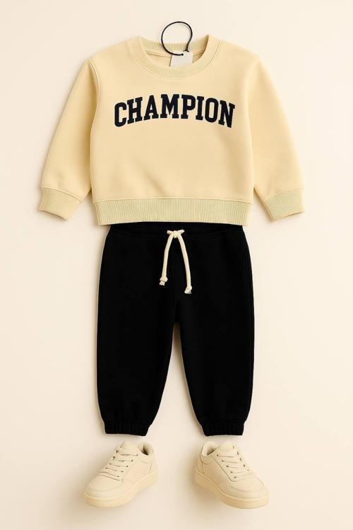 CHAMPION Nakışlı Çocuk Takımı – Sweatshirt & Eşofman Altı