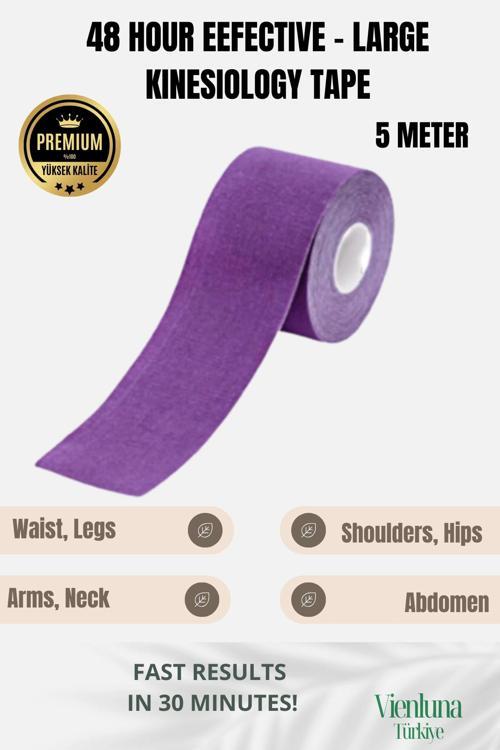 High Quality Waterproof Breathable Athletic Elastic Muscle Pain Kinesiology Tape Purple