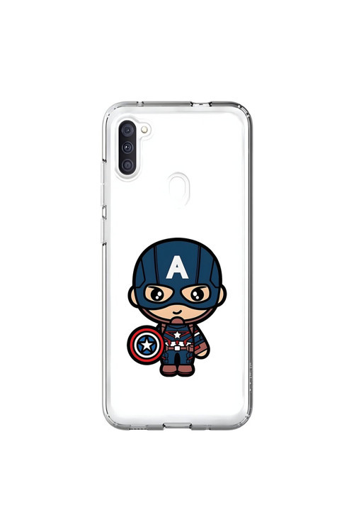 Samsung Galaxy A11 Uyumlu Şeffaf Kılıf Chibi 4 Tasarımlı
