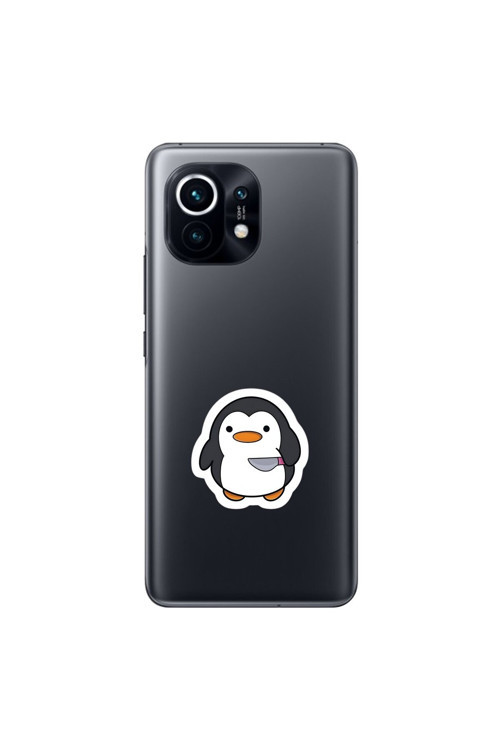 Xiaomi Mi 11 Uyumlu Şeffaf Kılıf Couple Penguen 2 Tasarımlı