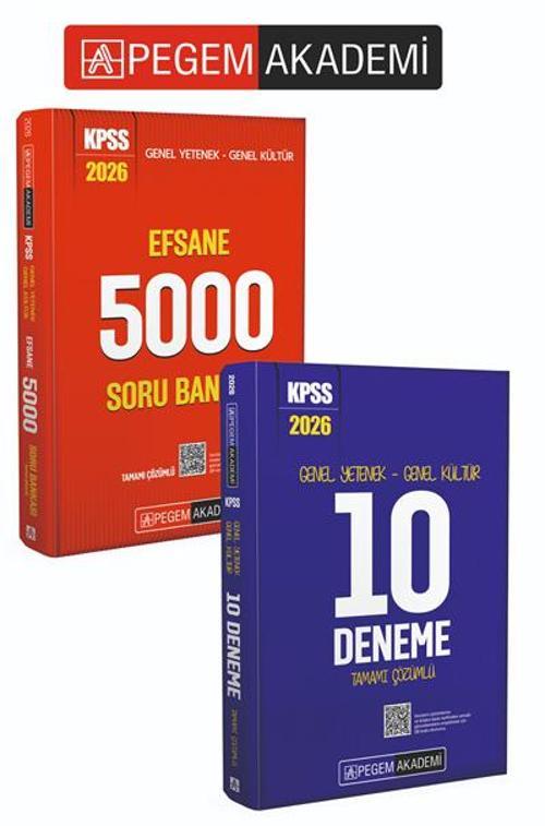 PEGEM AKADEMİ 2026 KPSS Genel Yetenek Genel Kültür Efsane 5000 Tamamı Çözümlü Soru Bankası + 2026 KP