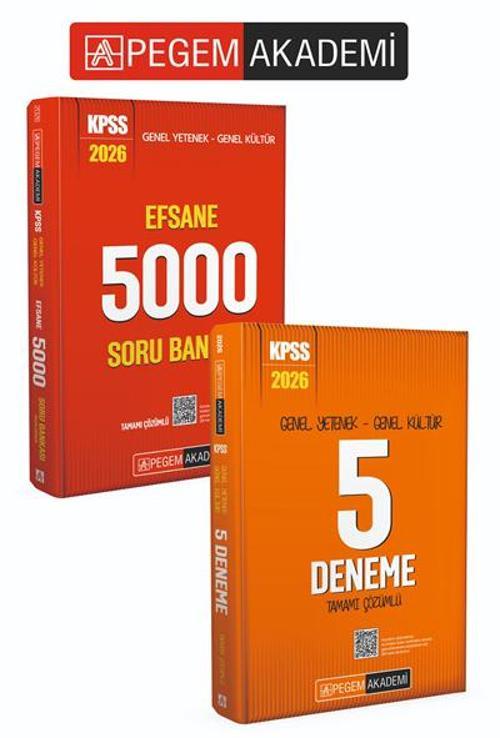 PEGEM AKADEMİ 2026 KPSS Genel Yetenek Genel Kültür Efsane 5000 Tamamı Çözümlü Soru Bankası + 2026 K