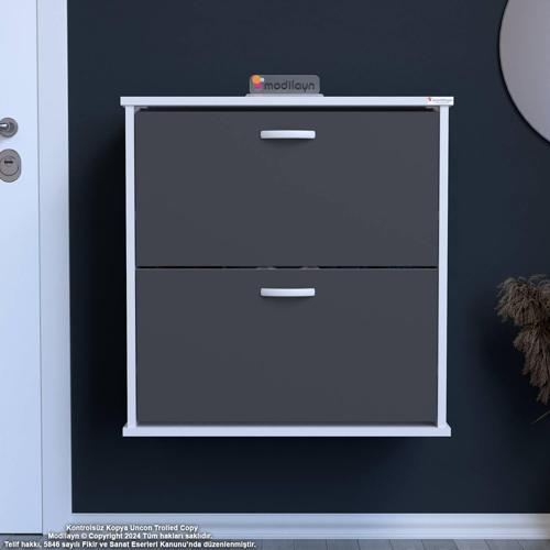 UMAY Antre Hol 72x 78 x26 cm’ lik 2 Düşer Kapak 4 Göz Bölmeli Ayakkabılık