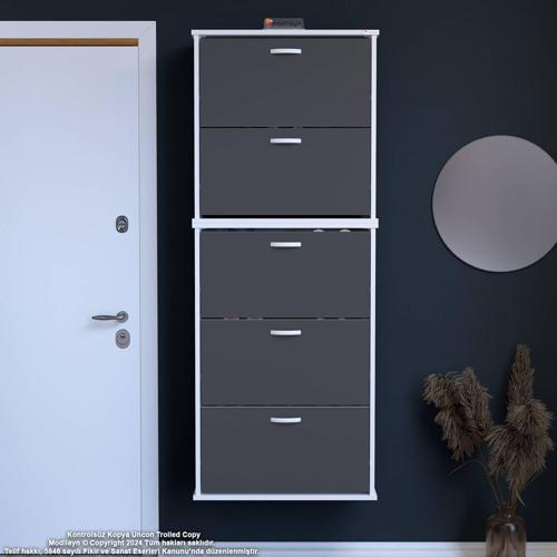 VARBİ UMAY' 2 Li Asma Antre 72x 193x 26 cm 5 Düşer Kapak 10 GözAyakkabılık