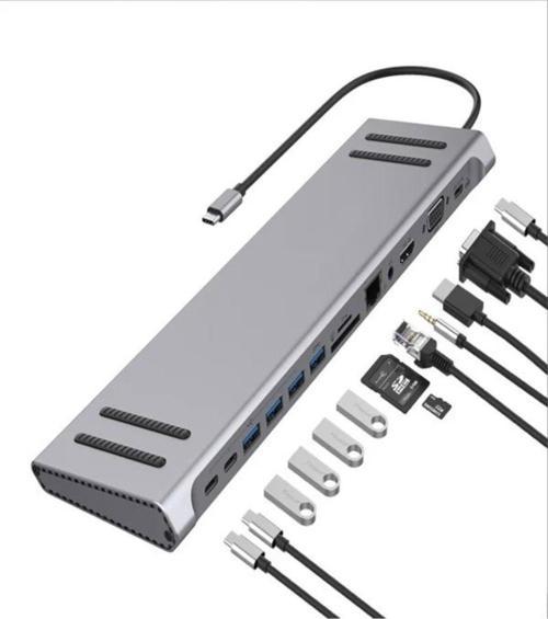 BAYINDIRELEKTRONİK 14 In 1 Macbook Uyumlu Type-C Hub USB 3.0-SD/TF-RJ45-HDMI-VGA-USB-C 60W Dönüştürücü Çoklayıcı