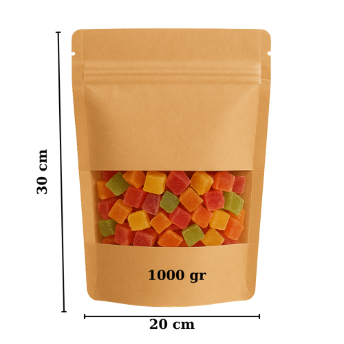 20x30 Kraft Pencereli Doypack