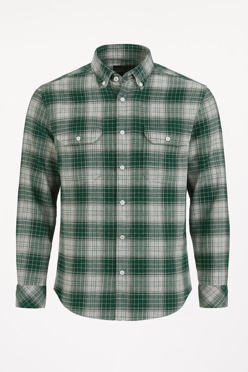 Büyük Beden Çift Cep Klasik Kışlık Kaşmir Gömlek - 7462