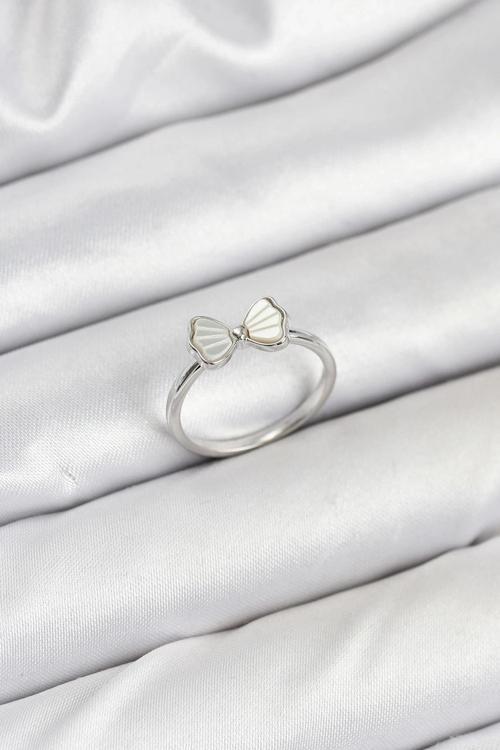 BFS Pirinç Gümüş Renk Fiyonk Model Kadın Yüzük