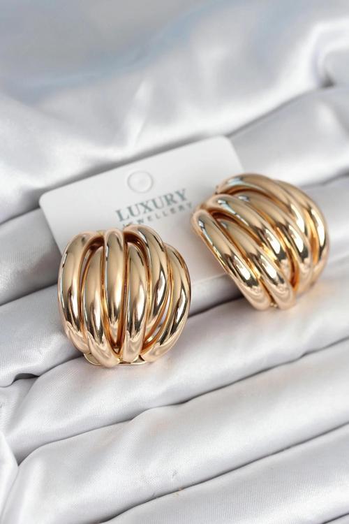 BFS Pirinç Gold Renk Vintage Kadın Küpe