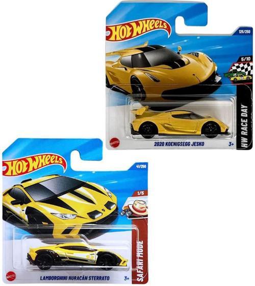  2 Araç Hot Wheels Set - Lamborghini Huracan Sterrato & 2020 Koenigsegg Jesko (1/64) Sarı