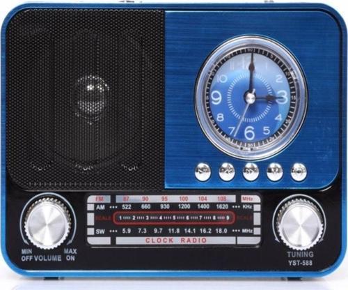 İstanbul Hatırası Retro Stil Fm Radyo Xbass Bluetooth Hoparlör Saatli El Fenerli