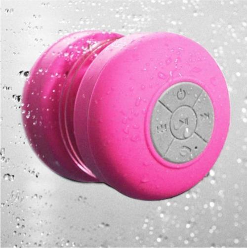 Duş Hoparlörü Bluetooth Eller Serbest Su Geçirmez Duş Banyo Havuz Outdoor Hoparlör - Pembe