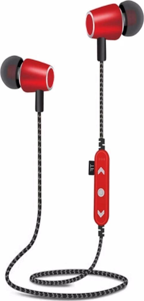 Ms-t14 Hafıza Kartı Takılabilir Metal Bluetooth Kulak Içi Kulaklık Kırmızı